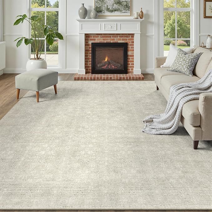DCX 6x9 Beige Rug, Kid & Pet Friendly by DCXWashableRug