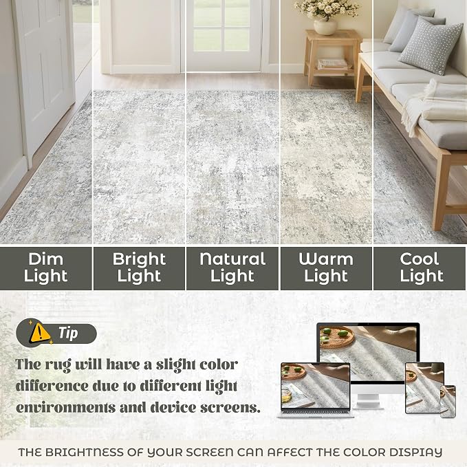 XLUEZ 10x14 Area Rugs for Living Room, Washable Modern Abstract Large Area Rug - Image 7