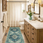 RELEANY Area Rugs Runner 2'x6' Washable Non-Slip, Floral Vintage Distress - Image 2