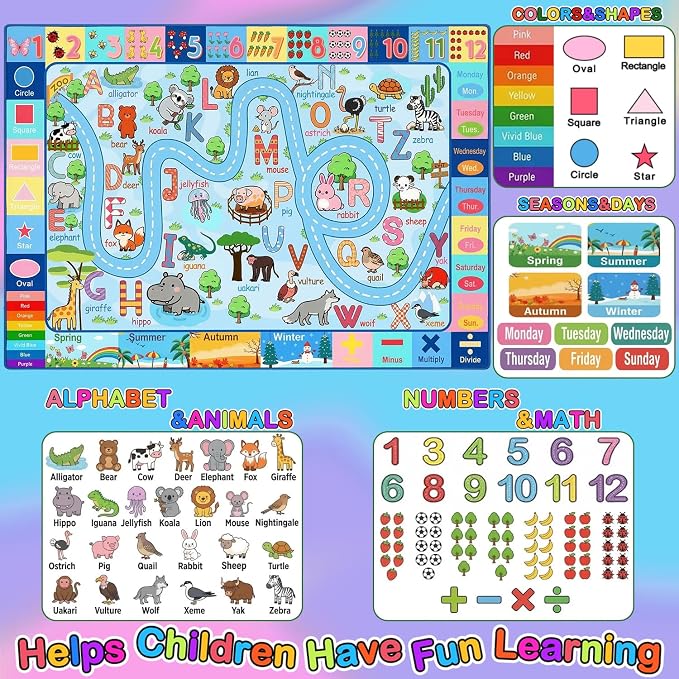 4.5x6 Feet Kids Rugs for Playroom Bedroom, Educational ABC Alphabet Area Rug - Image 3