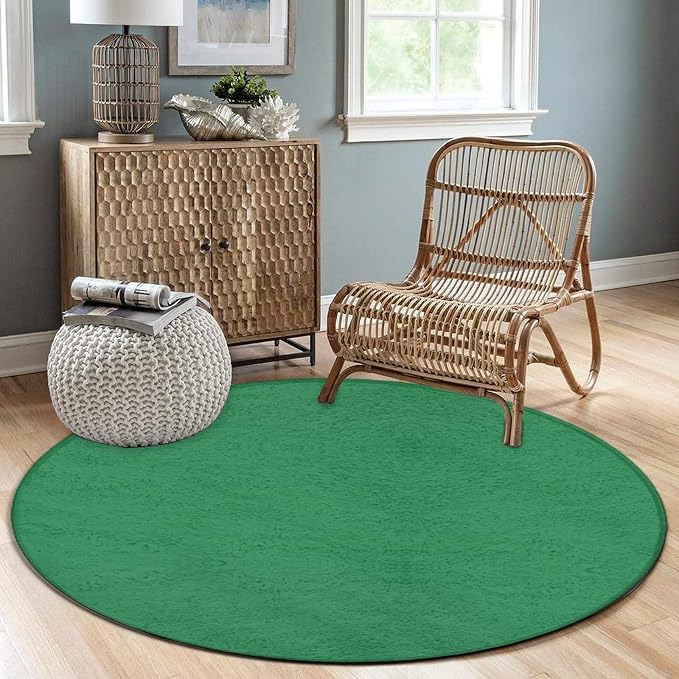 Machine Washable Modern Round Area Rug, Room Sofa Yoga Soft Round Carpet - Image 3