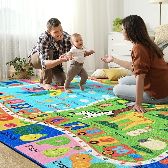 Kids Rug for Playroom, 4x6 ABC Educational Carpet for Classroom, Fun Alphabet - Image 6