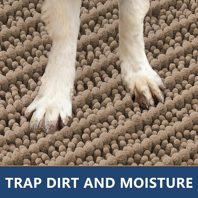 Smiry Dog Door Mat for Muddy Paws 59x24, Absorbent Dirt Trapper, Non-Slip - Image 4