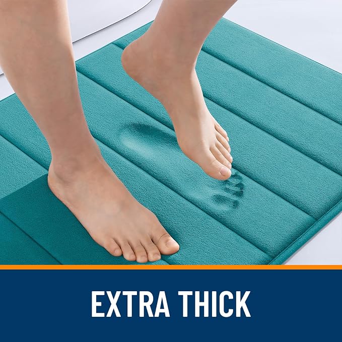 OLANLY Memory Foam Bath Mat 47x24, Super Soft Absorbent Bathroom Rugs, Quick Dry - Image 6