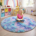 Amdrebio Purple Rainbow Round Area Rug 7Ft - Image 3