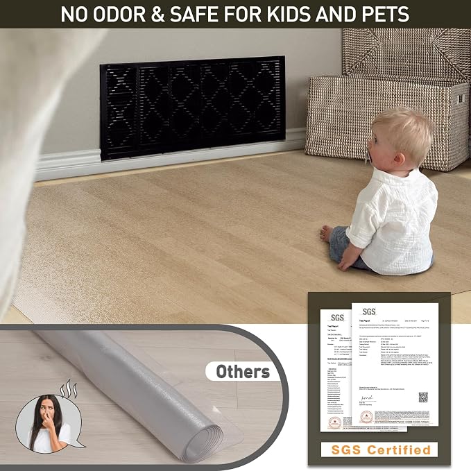 Clear Plastic Floor Mat for Under Dining Table, Anti-Spill Hard Floor Protector - Image 4