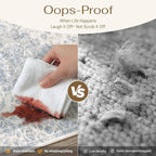 4x6 Washable Neutral Area Rug Blue Vintage Entryway Office Carpet Non-Slip Soft - Image 5
