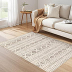 Nakagishi Area Rug Living Room Rugs: 4x6 Soft Machine Washable Boho Neutral - Image 6