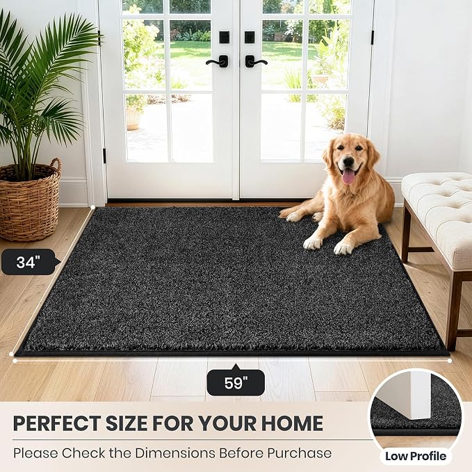 PURRUGS Dirt Trapping Door Mat 34" x 59", Non-Slip Machine Washable Entryway Rug - Image 8