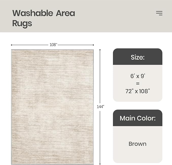Valenrug Washable Rugs 6x9 - Image 2