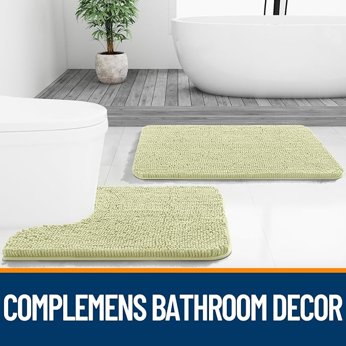 OLANLY Small Bathroom Rugs 24x16, Extra Soft Absorbent Chenille Bath Rugs - Image 8