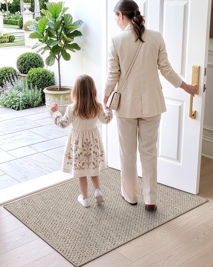 DEXI Ultra Thin Door Mat Indoor Entrance 17x30, Non Slip Rubber Backed Entryway - Image 9