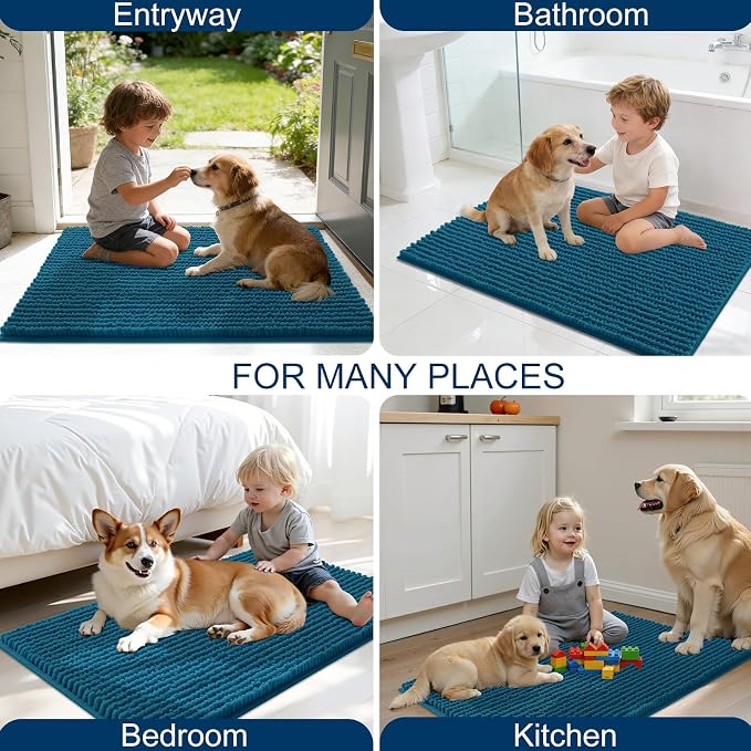 OLANLY Dog Door Mat for Muddy Paws 59x24, Ultra Absorbent Chenille Mud Doormat - Image 8