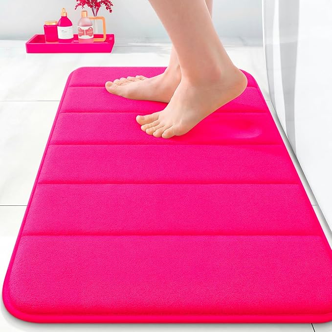 OLANLY Memory Foam Bath Mat 24x16, Super Soft Absorbent Bathroom Rugs, Quick Dry by OLANLY