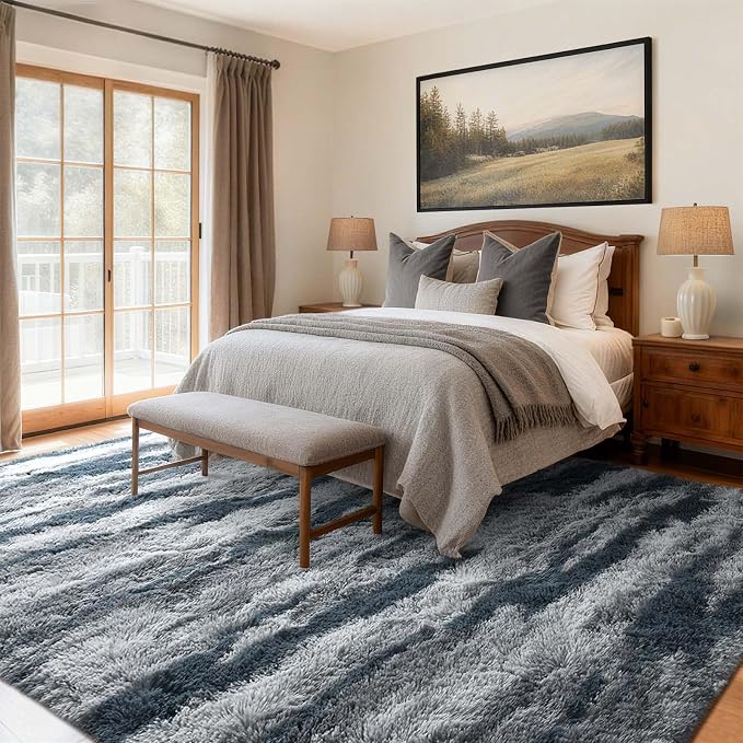 8x10 Ft Extra Large Shag Rugs for Living Room, Tie Dyed Ultra Soft Fluffy Furry - Image 2