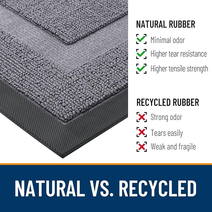 OLANLY Half Circle Door Mat Indoor Outdoor Entrance Welcome, Waterproof - Image 3