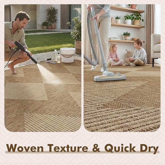MontVoo-Outdoor Rug Carpet Patio Rug 6x9 ft Polypropylene Indoor Outdoor Rugs - Image 3
