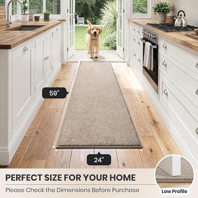 PURRUGS Dirt Trapping Door Mat 24" x 59", Non-Slip Machine Washable Entryway Rug - Image 8