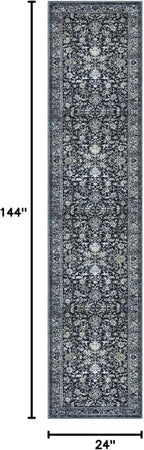 KILOCOCO Hallway Runner 2x12 Rug Runner Printed Vintage Floral Washable - Image 2