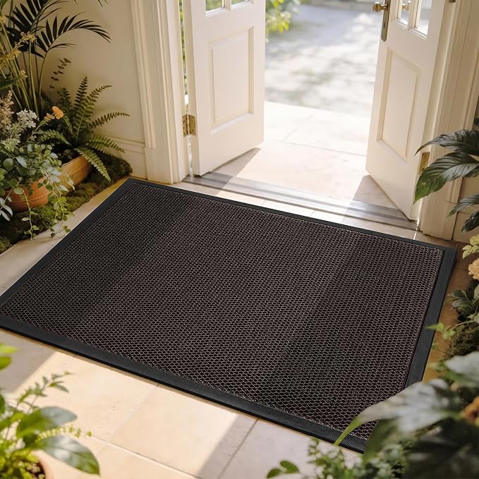 Front Door Mat, Heavy Duty Non-Slip Rubber Dirt Trapper, Quick-Dry Low-Profile - Image 8