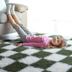 KICMOR Area Rugs for Bedroom Living Room, 4x6 Soft Fluffy Olive Green and White - Image 7