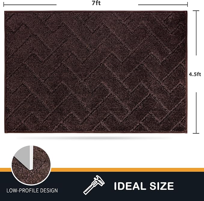 PURRUGS Easy Care Area Rug 4.5ft x 7ft, Non-Slip Machine Washable Entry Rug - Image 2