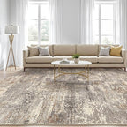 8x10 Area Rugs Living Room: Washable Large Abstract Neutral Modern Soft Rug - Image 5