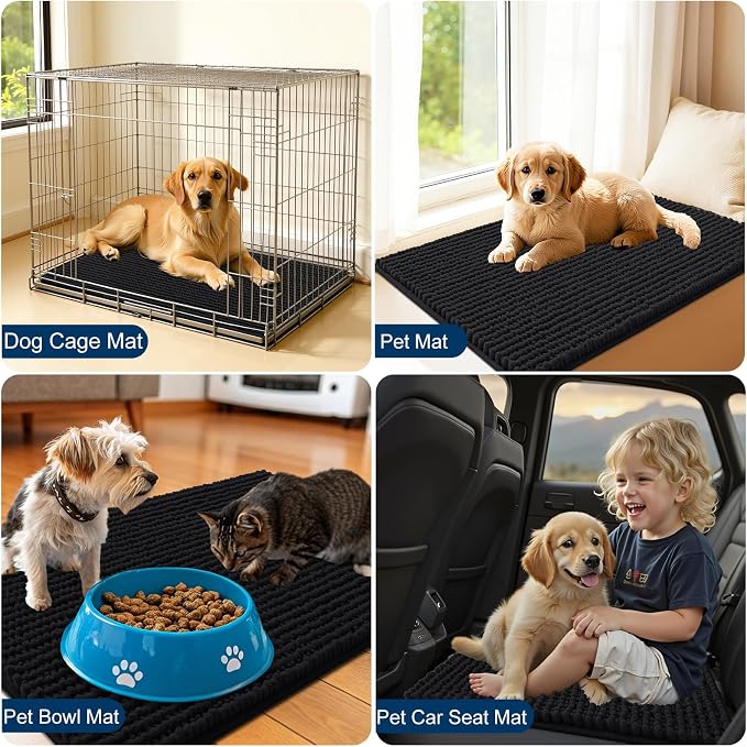 OLANLY Dog Door Mat for Muddy Paws 24x16, Ultra Absorbent Chenille Mud Doormat - Image 7