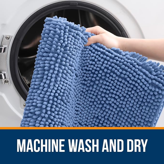 OLANLY Bathroom Rugs 30x20, Extra Soft Absorbent Chenille Bath Rugs, Rubber - Image 6