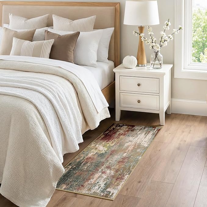 RELEANY Washable Area Rugs 2'x5' Non-Slip Modern Abstract Soft - Image 2