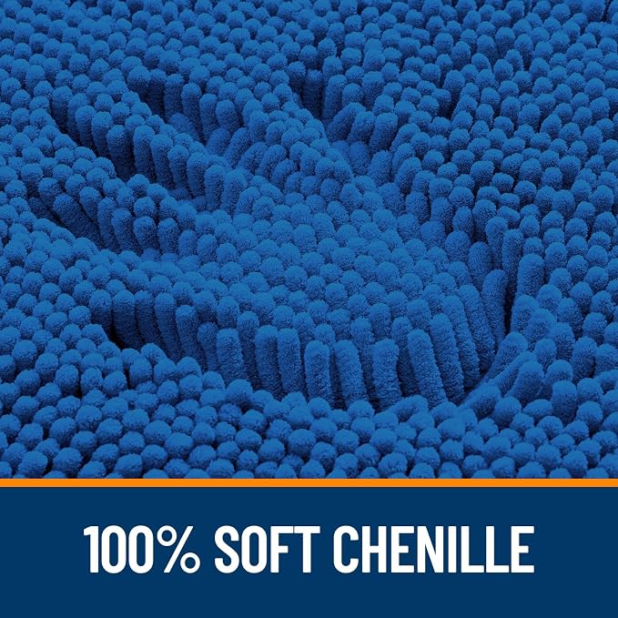 OLANLY Bathroom Rugs 36x24, Extra Soft Absorbent Chenille Bath Rugs, Rubber - Image 4