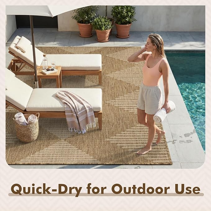 MontVoo-Outdoor Rug Carpet Patio Rug 6x9 ft Polypropylene Indoor Outdoor Rugs - Image 7