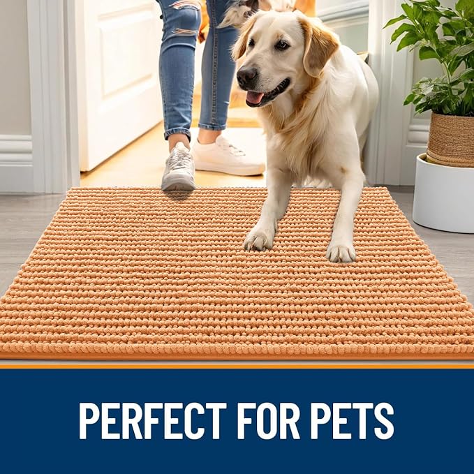 OLANLY Dog Door Mat for Muddy Paws 24x16, Ultra Absorbent Chenille Mud Doormat - Image 6