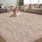 4x6 Area Rug for Living Room:Ultra Soft Fluffy Shag Beige Rugs, Large Fuzzy by Unknown
