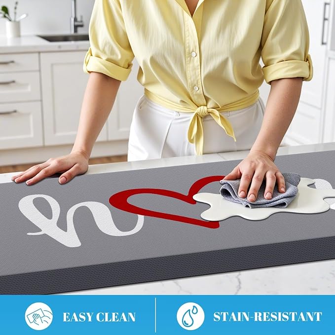 HappyTrends Kitchen Mat Cushioned Anti-Fatigue Rug Non-Slip Kitchen Rugs Stain - Image 4