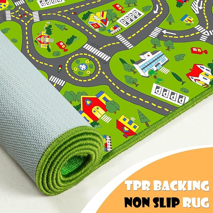 Non-Slip Town City Road Map Playmat - Image 5