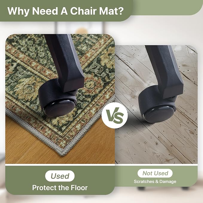 36"x48" Office Chair Mat for Hardwood Tile Floor, Under Desk Carpet Protector - Image 5