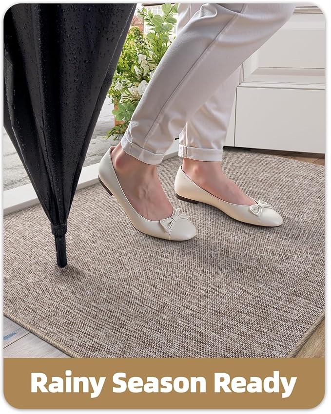 Color&Geometry Ultra Thin Indoor Door Mat 24"x36", Non Slip Rubber Backed Dirt - Image 7