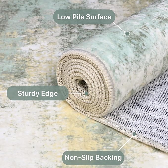 BEIMO Runner Rug for Hallway Kitchen, Soft Modern Abstract Throw Rugs, Low Pile - Image 8