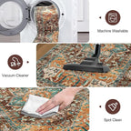 Yamaziot Washable Runner Rug, 3x7 Non-Slip Boho Vintage Hallway Rug Runner - Image 4