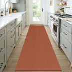 KOZYFLY Orange 3x7 Washable Kitchen Runner Rug, Non Slip Wide Runners - Image 2