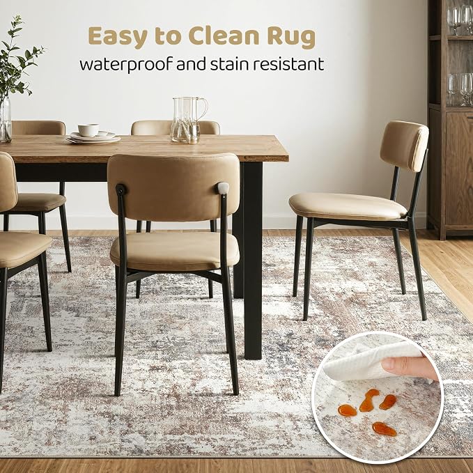 LOONGRUG 7x9 Area Rug Living Room: Machine Washable Large Abstract Soft Rugs - Image 6