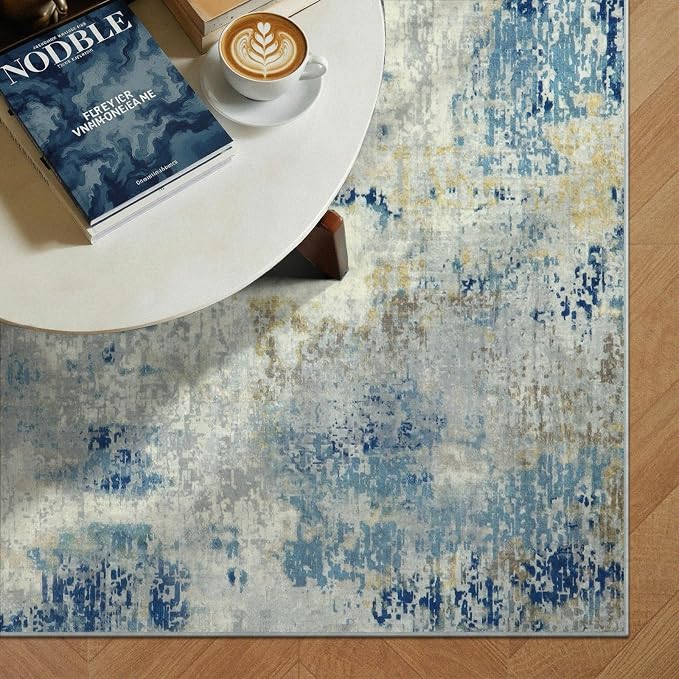 Lahome Modern Abstract Area Rug 4x6, Washable Living Room Rug - Image 4