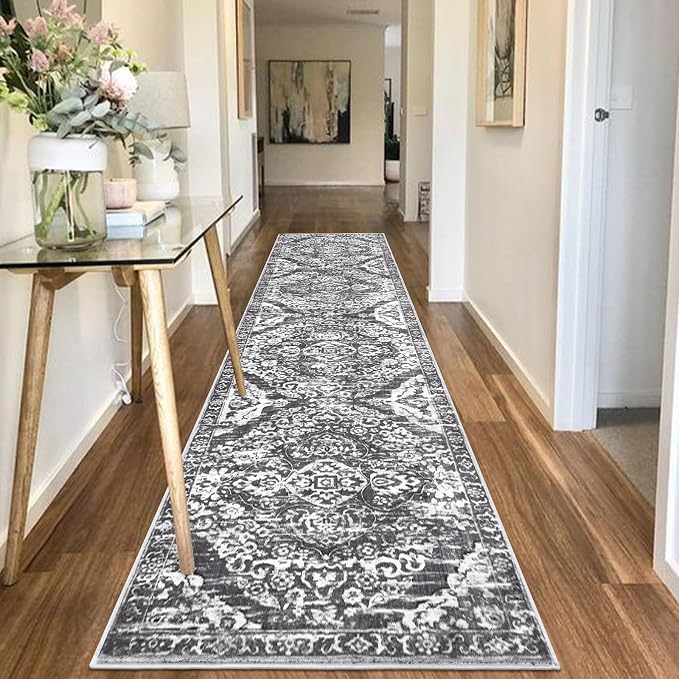 HEBE Hallway Runner Rug 2'8''x12' Washable Vintage Distressed Area Rugs Non - Image 6