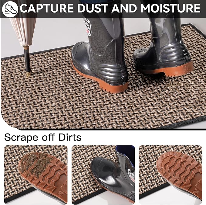 Indoor Door Mat Dirt 36x60 Resistant and Absorbent, Non-Slip Rubber Backing - Image 3