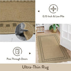 LIVEBOX Scalloped Washable 2x8 Runner Rug, Easy Jute Outdoor Rug Kitchen Tan - Image 7