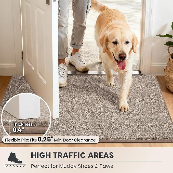 PURRUGS Dirt Trapping Door Mat 24" x 59", Non-Slip Machine Washable Entryway Rug - Image 6