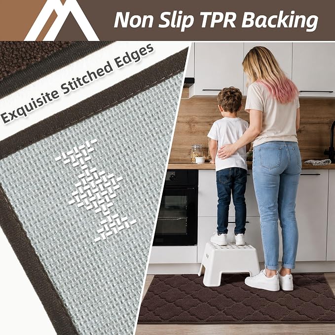 COSY HOMEER-Kitchen-Rugs 20"x48" Non-Slip Absorbent Soft Kitchen Runner Rug - Image 3