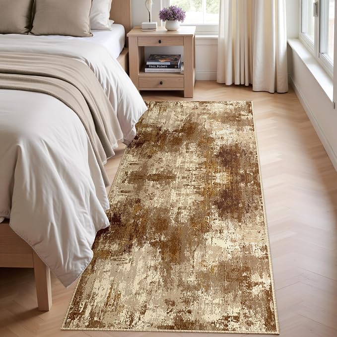 RELEANY Washable Area Rugs 2'x8' Non-Slip Modern Abstract Soft - Image 4