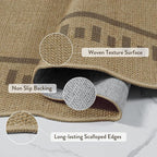 LIVEBOX Scalloped Washable 2x8 Runner Rug, Easy Jute Outdoor Rug Kitchen Tan - Image 5